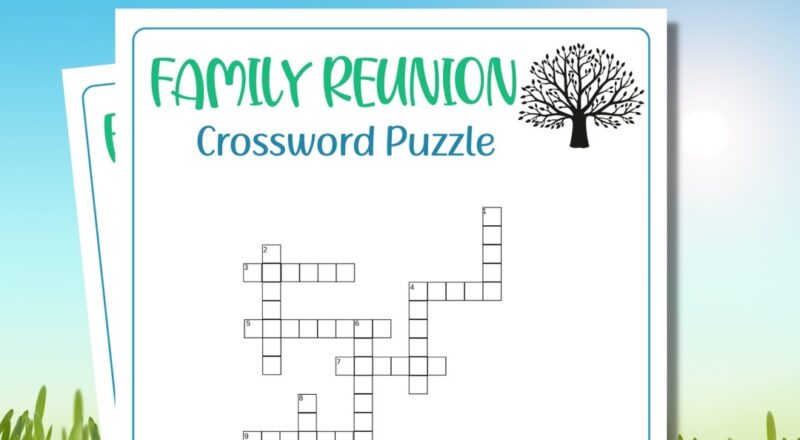 Family Reunion Crossword Puzzle Family Reunion Word Puzzle Family Reunion Games Family Games Printable Games Kids Games Group Etsy Israel
