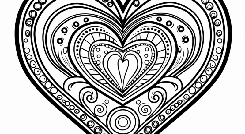 Fancy Heart Coloring Pages Free Printable