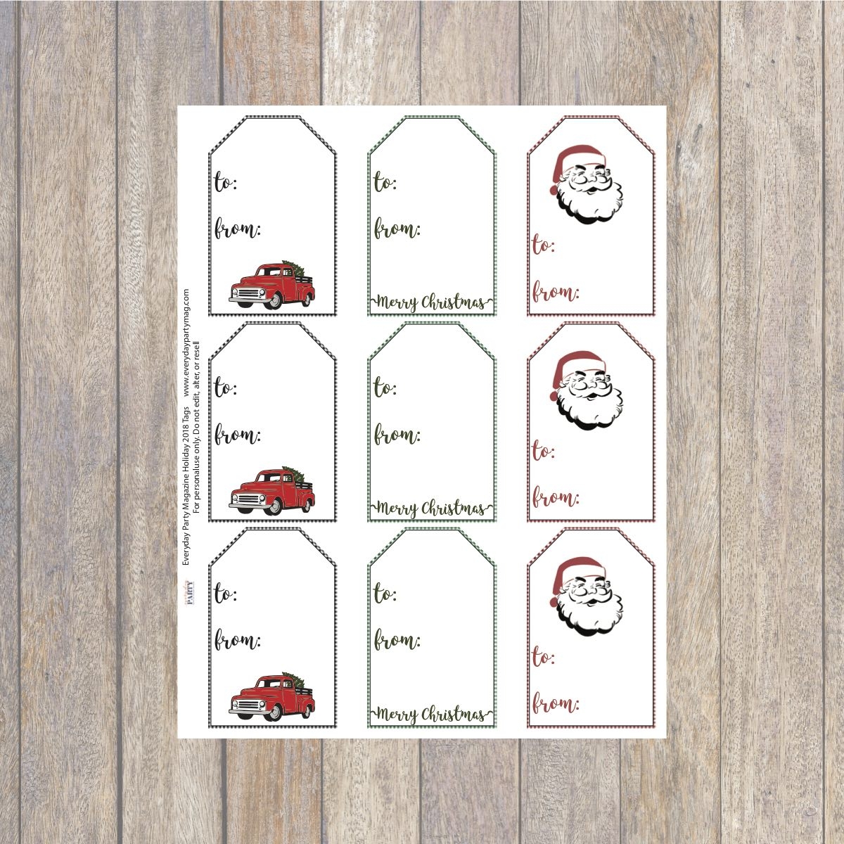 Farmhouse Printable Holiday Gift Tags Everyday Party Magazine