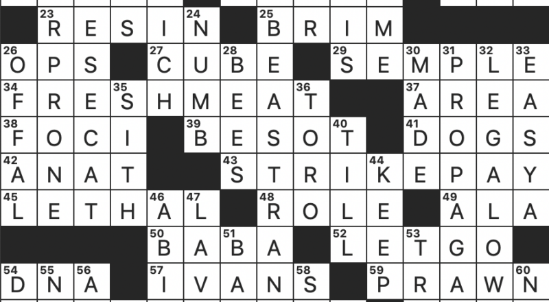 Fatty Tuna In Japanese Cuisine FRI 11 26 21 Yaga Folklore Villain Bucky In Comic Strip Get Fuzzy TV Character Who Said I Am So Smart I Am So Smart S M R T Old Worker With Pads Rex Parker Does The NYT Crossword Puzzle