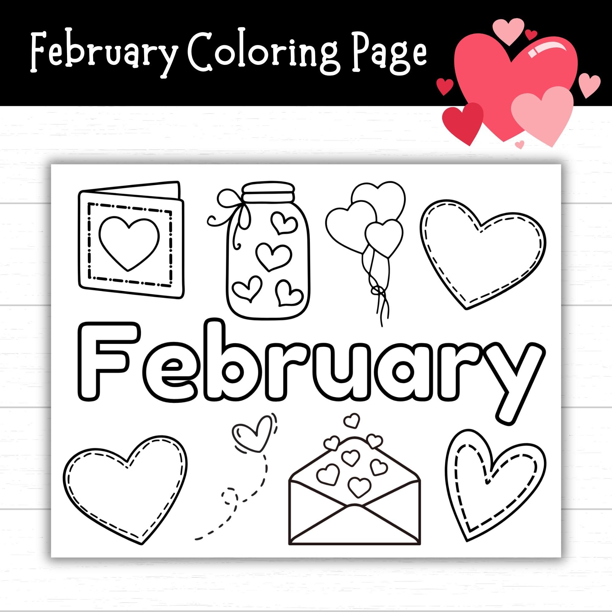 february coloring pages