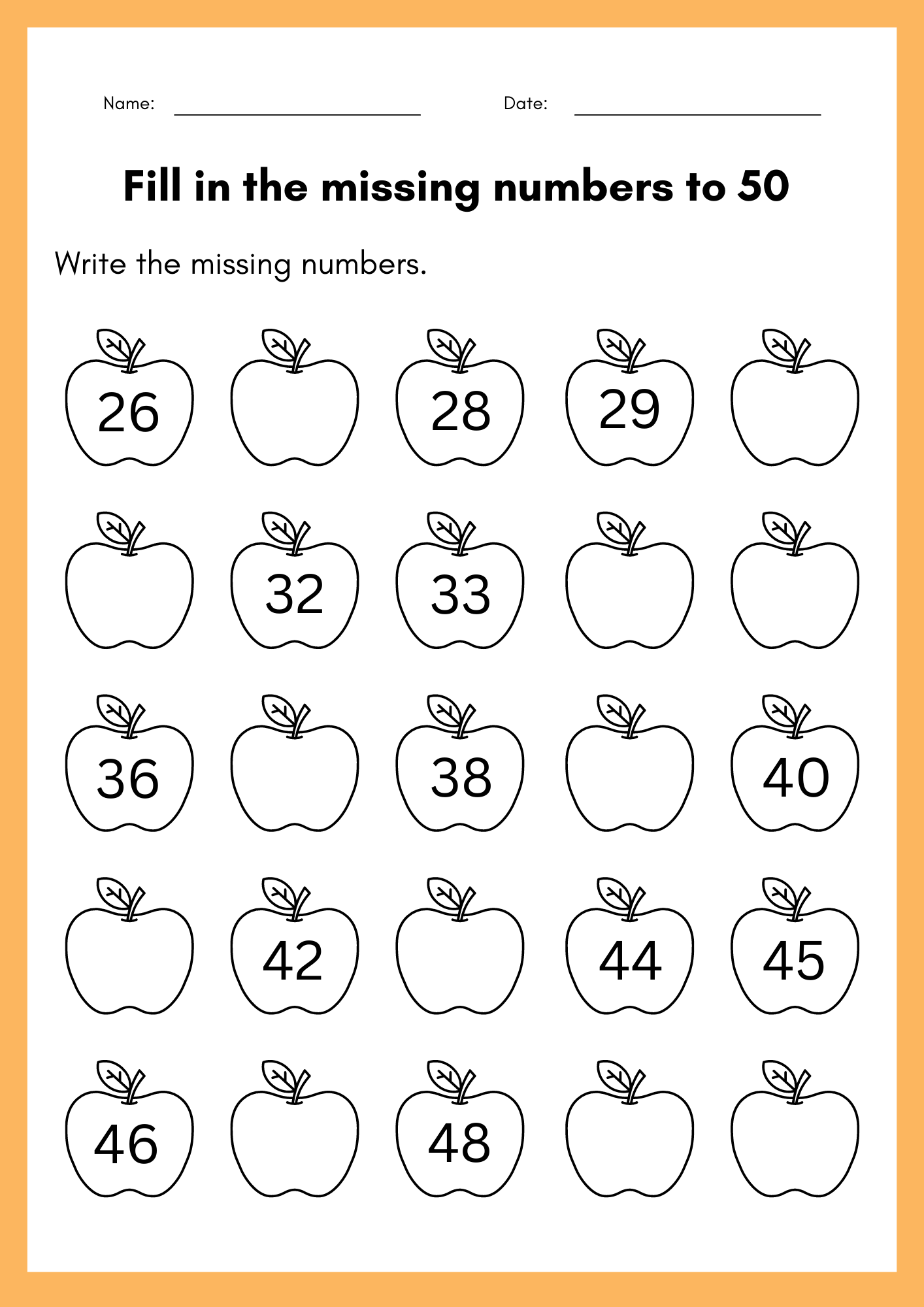 Fill In The Missing Numbers To 50 Worksheet Kindergarten Numbers 1 To 50 Book Made By Teachers Fill In The Missing Numbers To 50 Worksheet Kindergarten Numbers 1 To 50 Book Made By Teachers