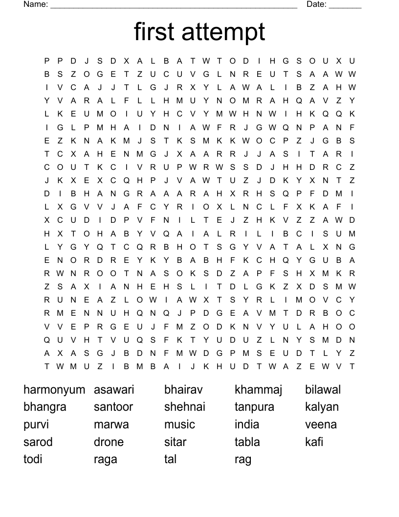 First Attempt Word Search WordMint
