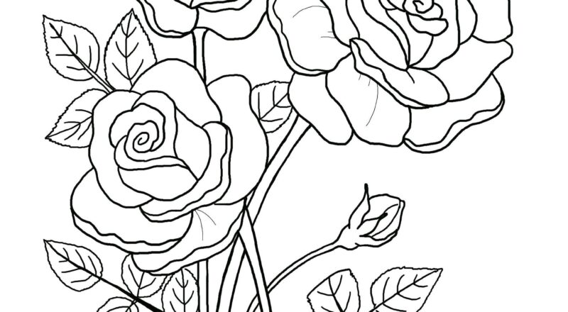 Floral Coloring Pages Hand drawn Flowers 5 page Book PDF JPG Etsy