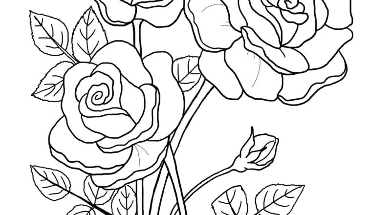 Floral Coloring Pages Hand drawn Flowers 5 page Book PDF JPG Etsy