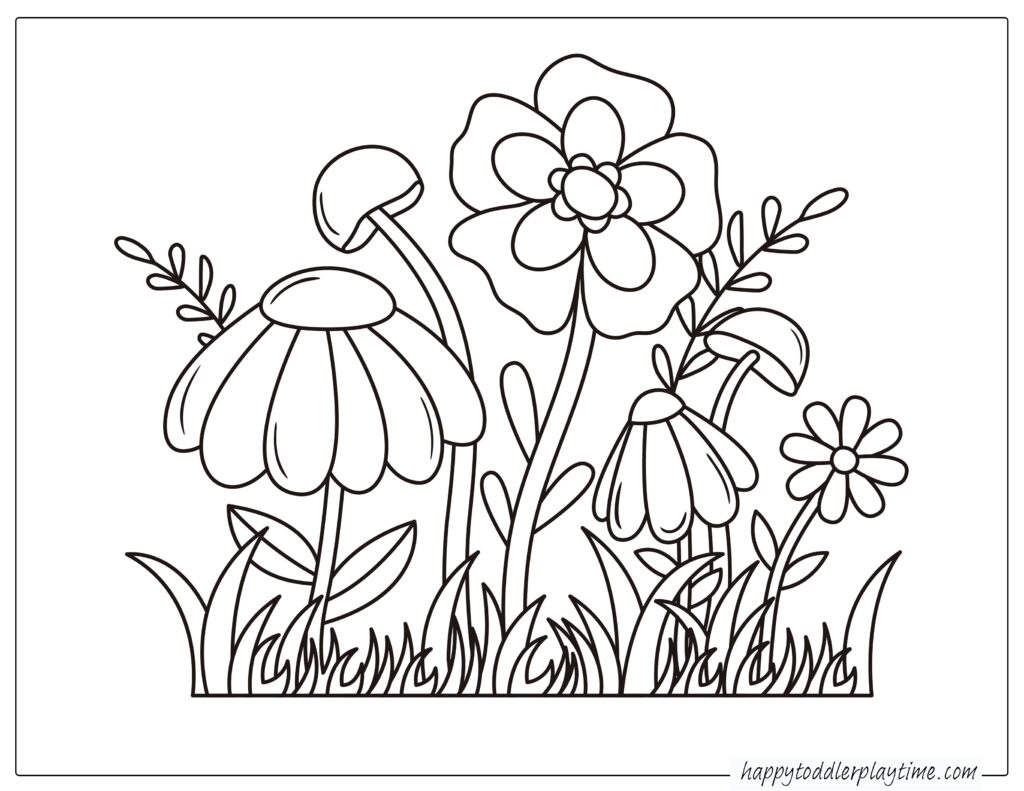 coloring page of a flower