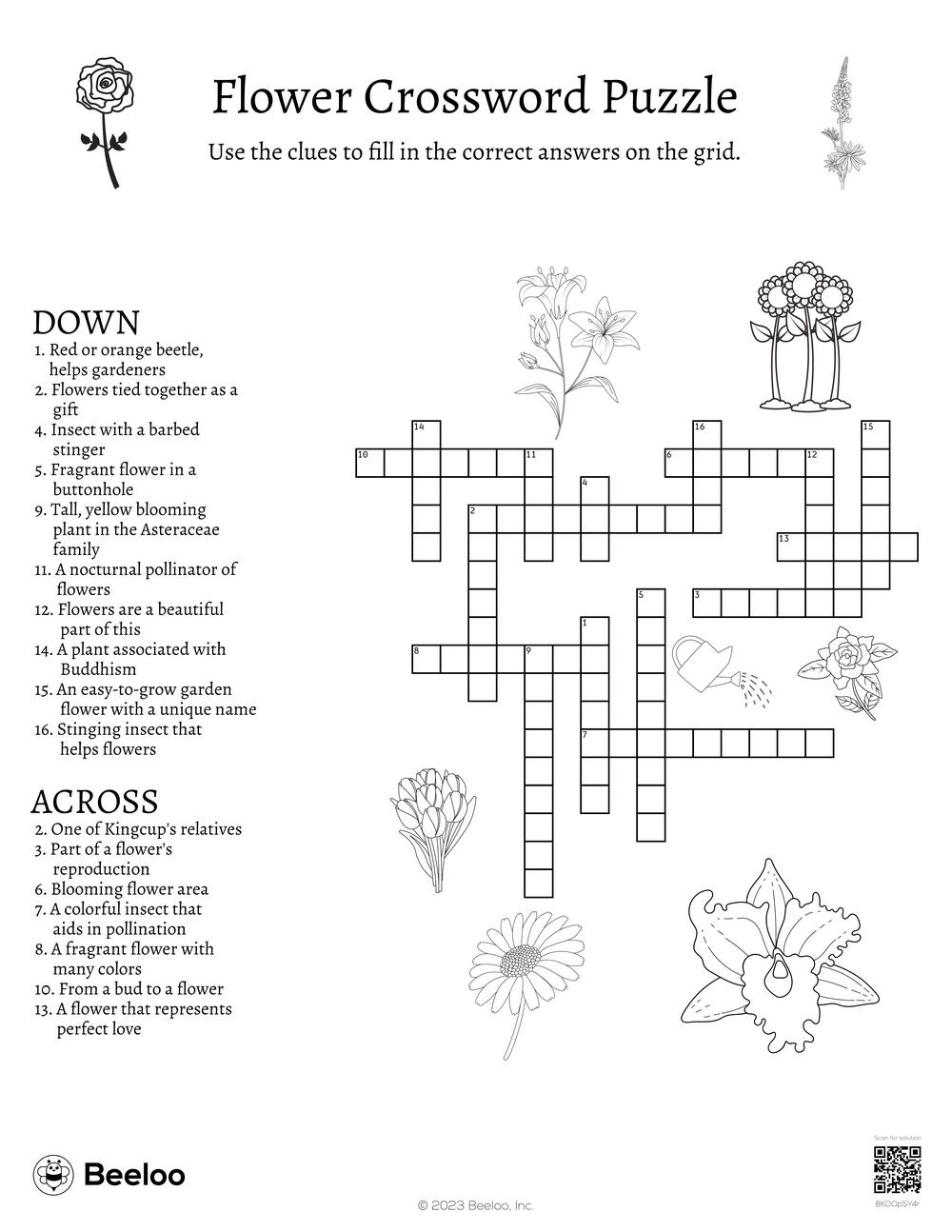 flower part crossword clue
