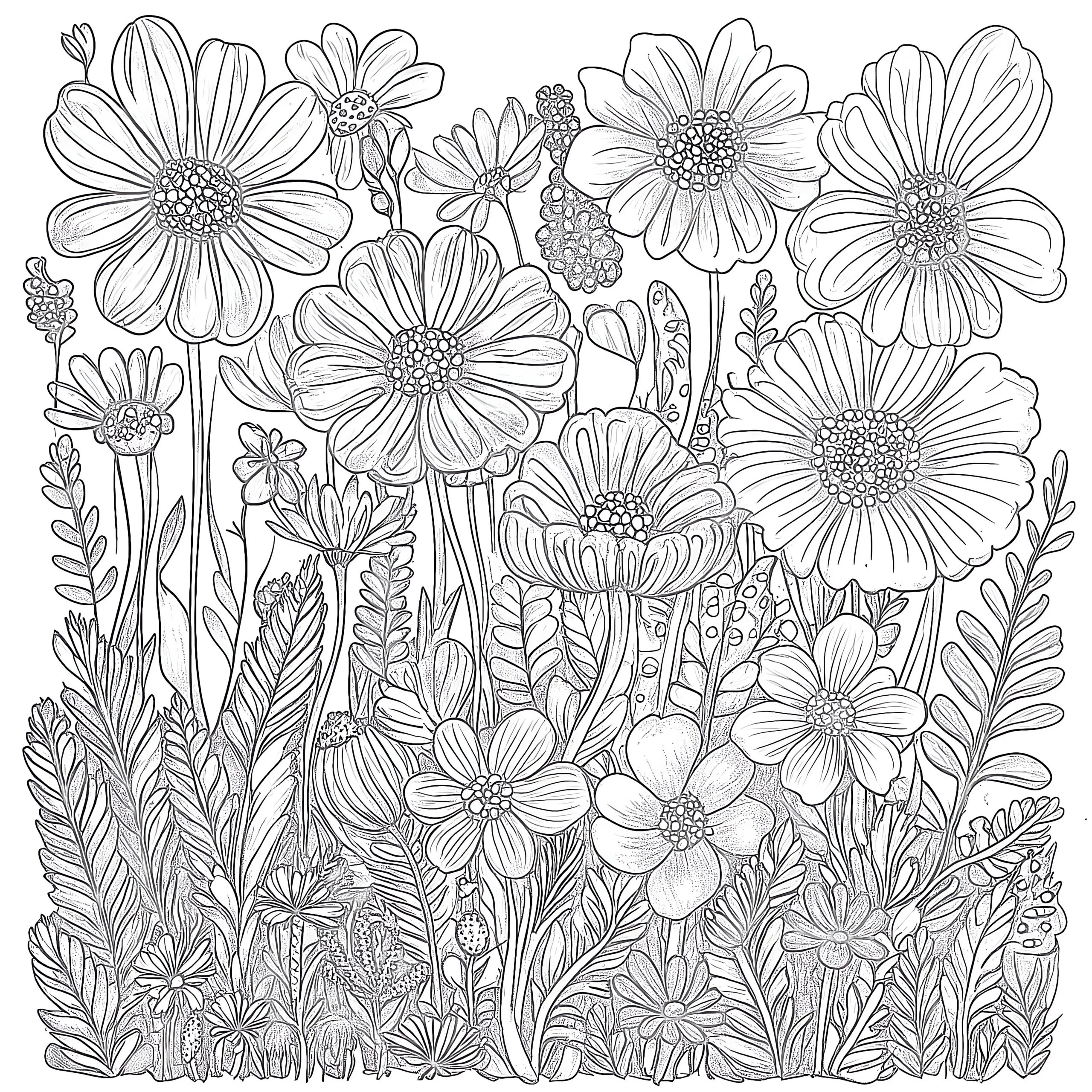 Flower Garden Coloring Pages For Adults Coloring Pages Mimi Panda