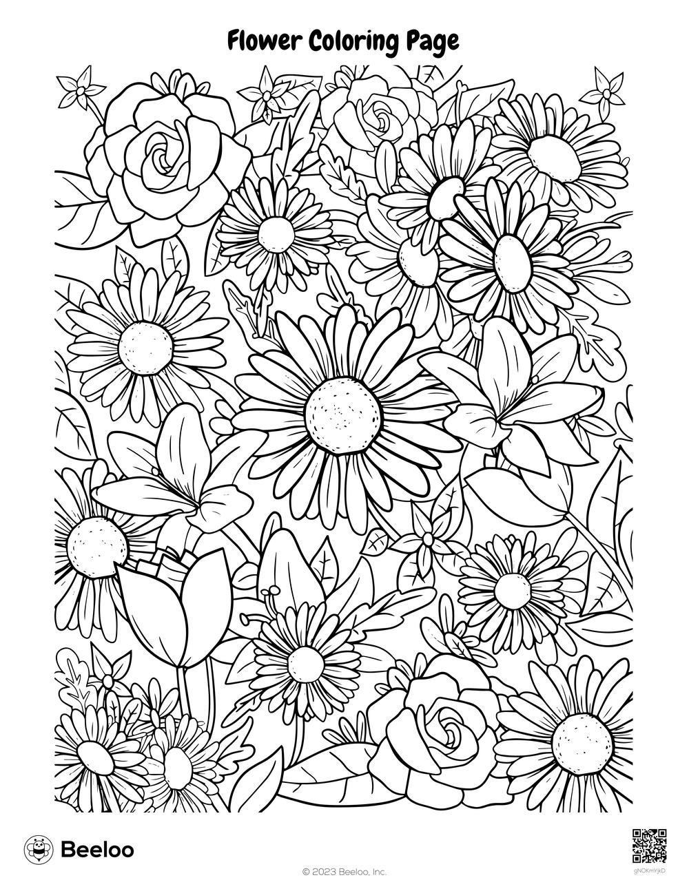Flower themed Coloring Pages Beeloo Printable Crafts And Activities For Kids