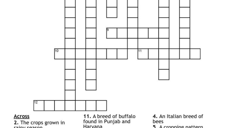 FOOD RESOURCES Crossword WordMint
