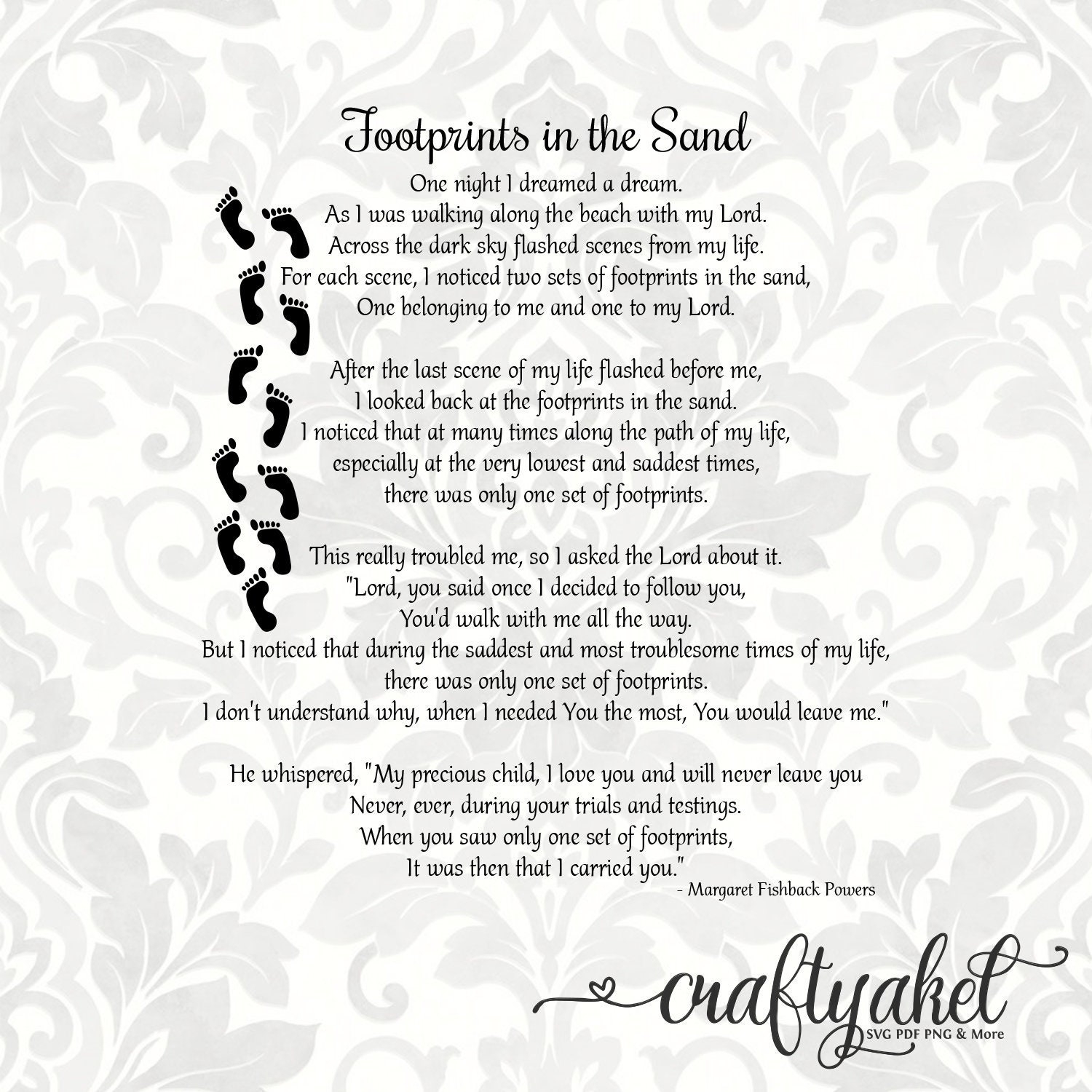 Footprints In The Sand Poem SVG PDF PNG Digital File Vector Graphic Etsy Footprints In The Sand Poem SVG PDF PNG Digital File Vector Graphic Etsy