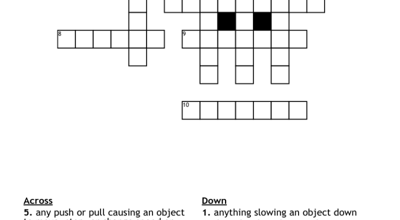 Force Motion And Energy Review Crossword WordMint