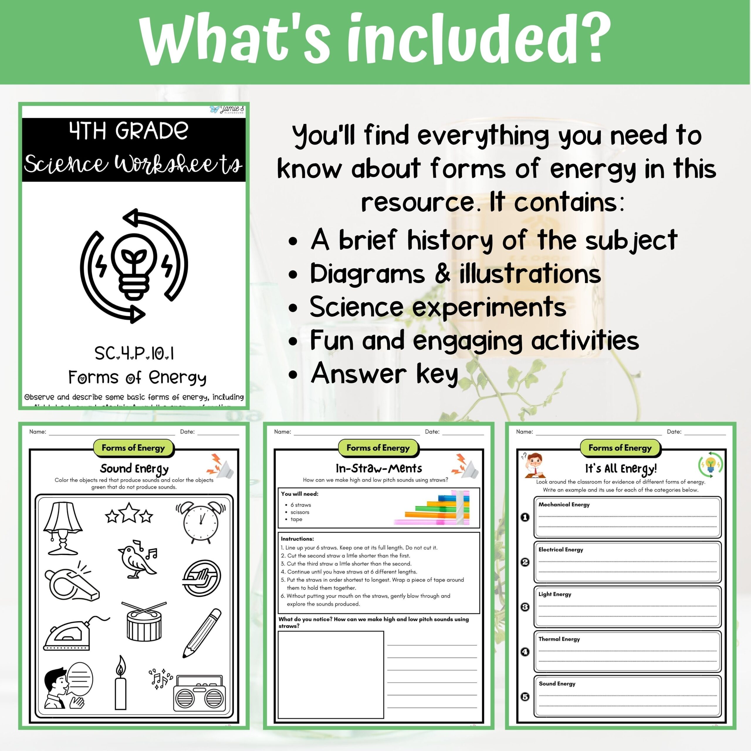 Forms Of Energy Activity Answer Key 4th Grade Physical Science Classful Forms Of Energy Activity Answer Key 4th Grade Physical Science Classful