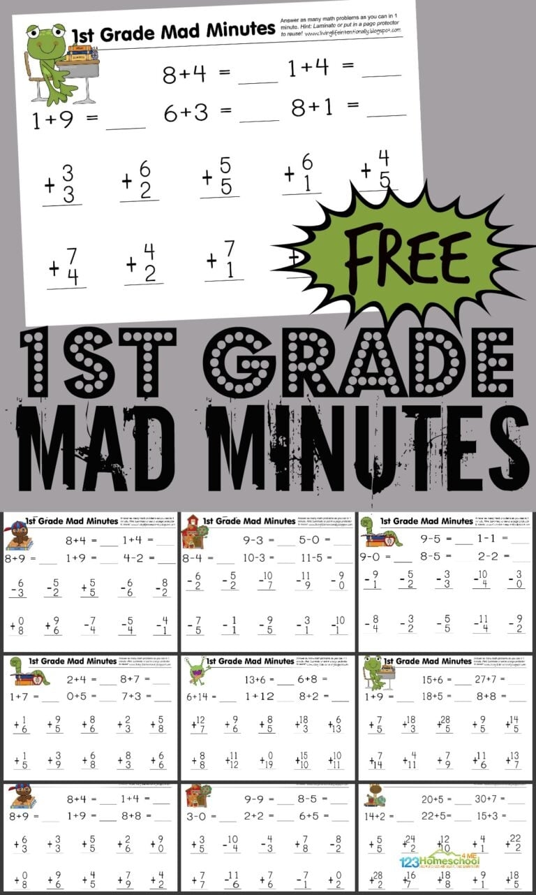 free math worksheets for first graders