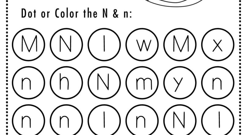 Free Alphabet Do A Dot Printables Worksheets Letter N Mermaid Themed Sly Spoon