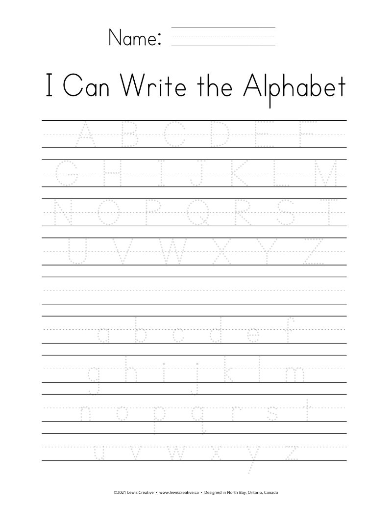Free Alphabet Tracing Sheets Lewis Creative