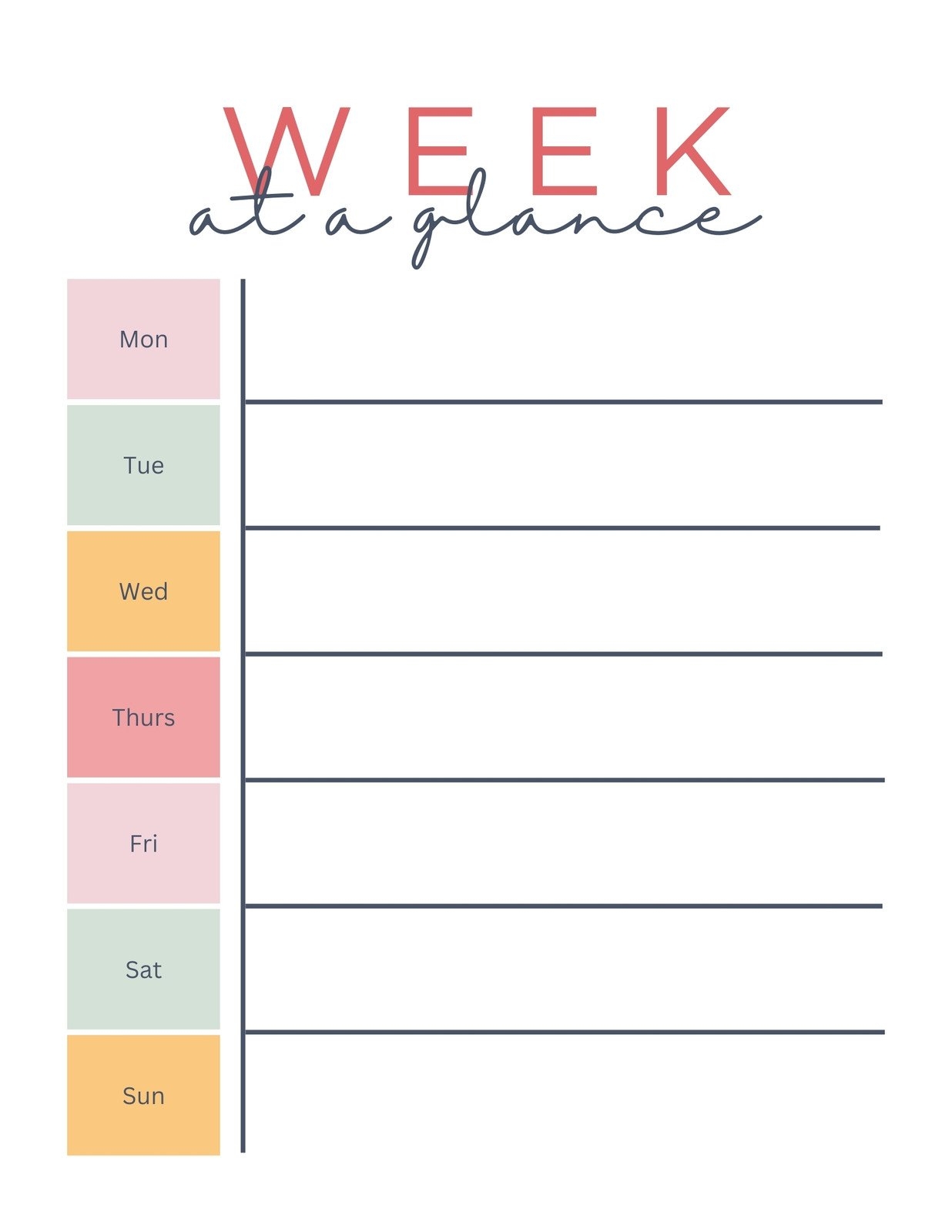 free weekly planner printable
