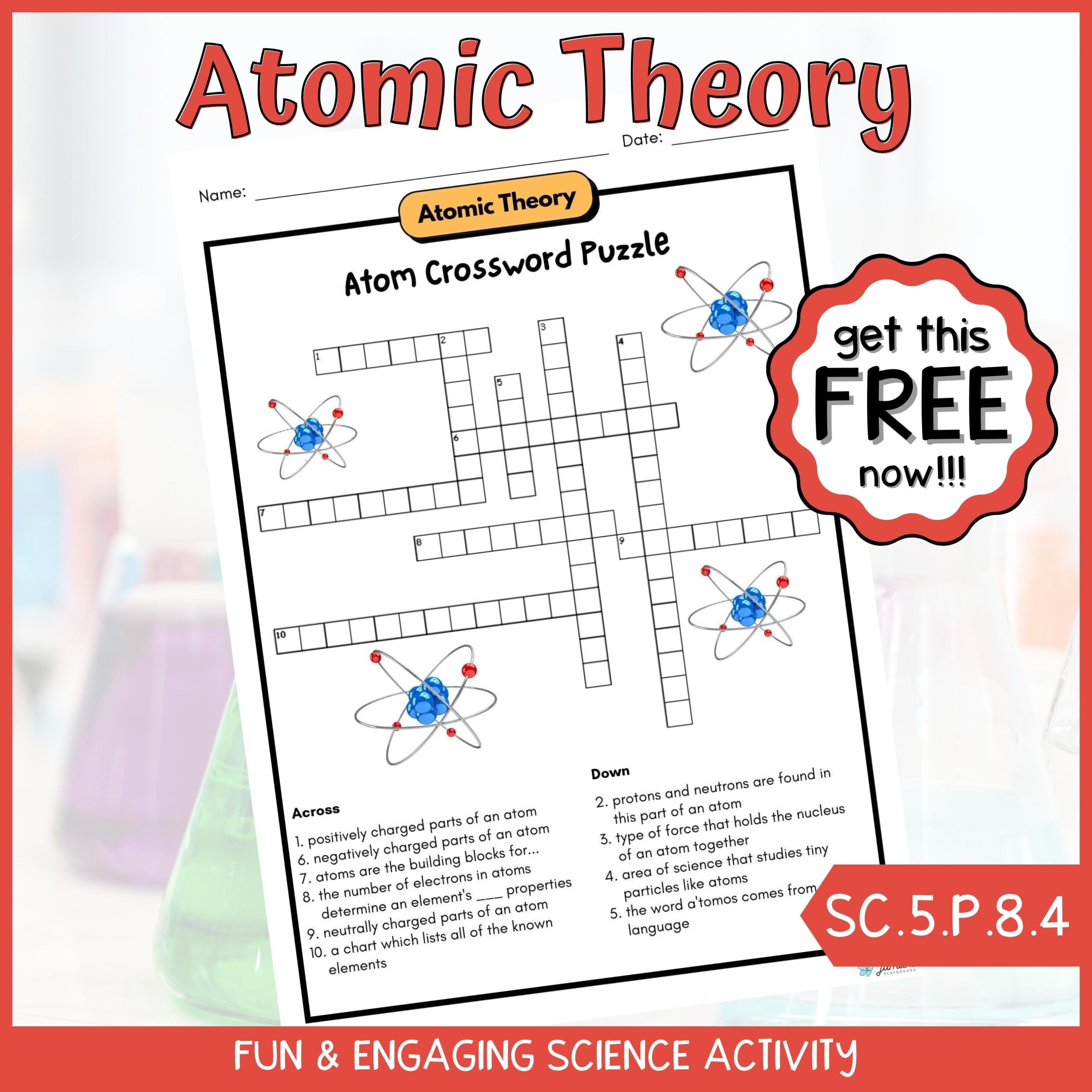 FREE Atom Crossword Puzzle Physical Science Activity Classful FREE Atom Crossword Puzzle Physical Science Activity Classful