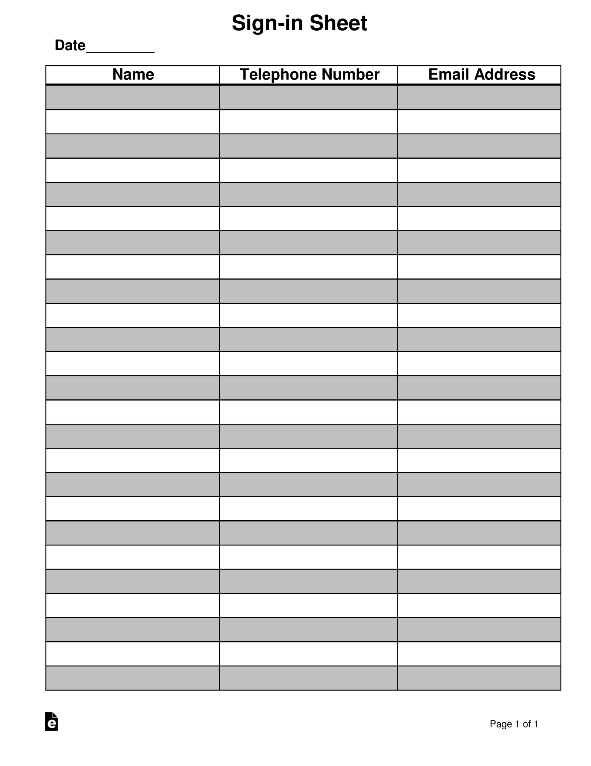 Free Attendance Guest Sign in Sheet Template PDF Word EForms Free Attendance Guest Sign in Sheet Template PDF Word EForms