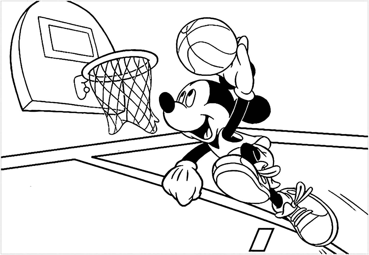 Free Basketball Drawing To Print And Color Basketball Coloring Pages
