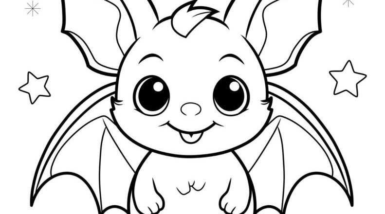Free Bat Coloring Pages For Kids Happy Toddler Playtime