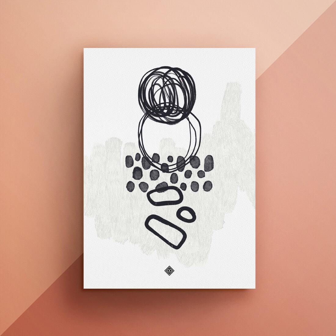 Free Black And White Abstract Art Little Gold Pixel