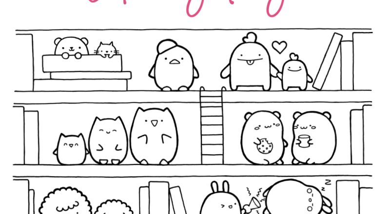 Free Coloring Page Featuring Kawaii Animals In Different Poses