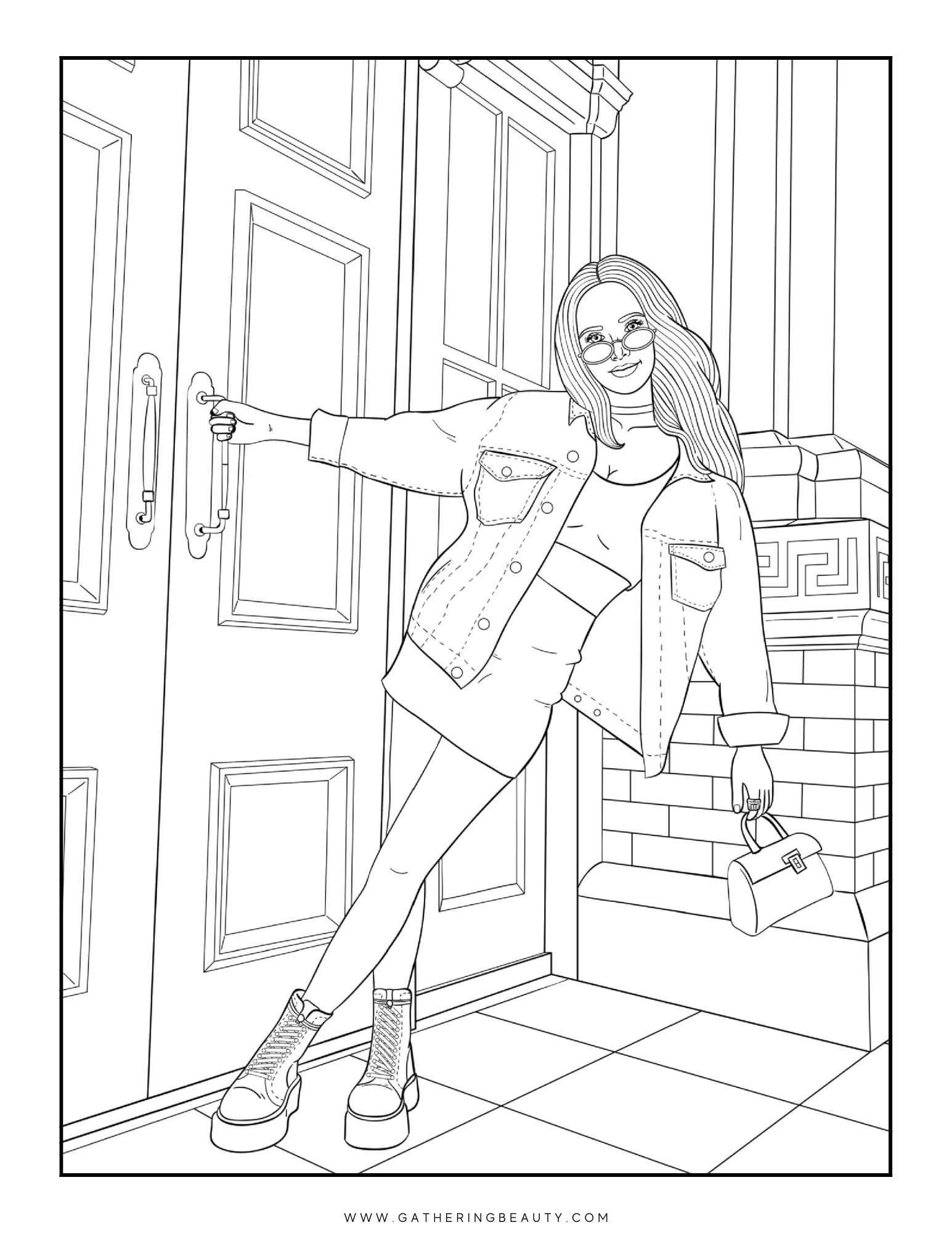 Free Colouring Pages Of People For Adults Gathering Beauty