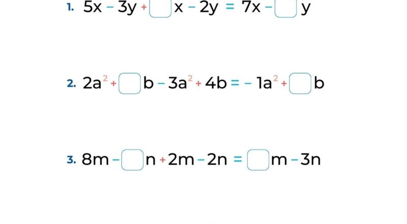 Free Custom Combining Like Terms Worksheet Templates Canva