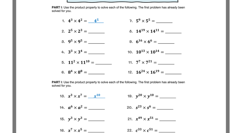 Free Exponent Rules Worksheets Printable With Answers Mashup Math