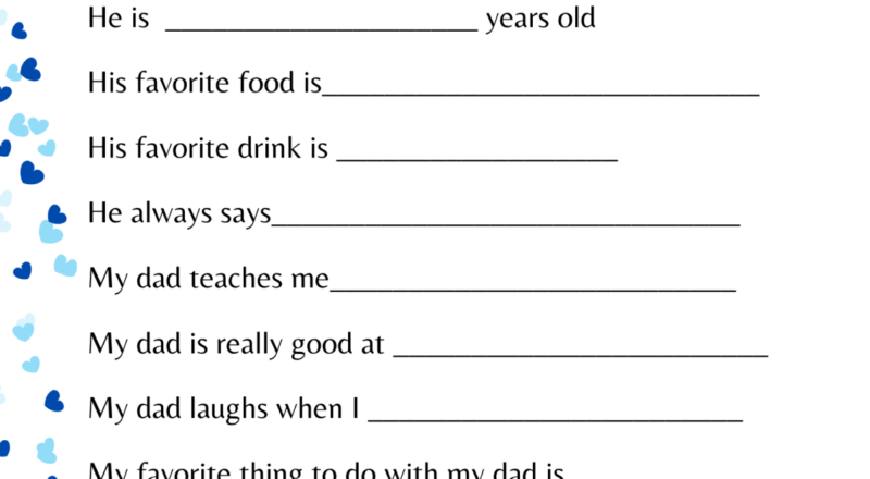 Free Father s Day Keepsake Printable Our Tiny Nest