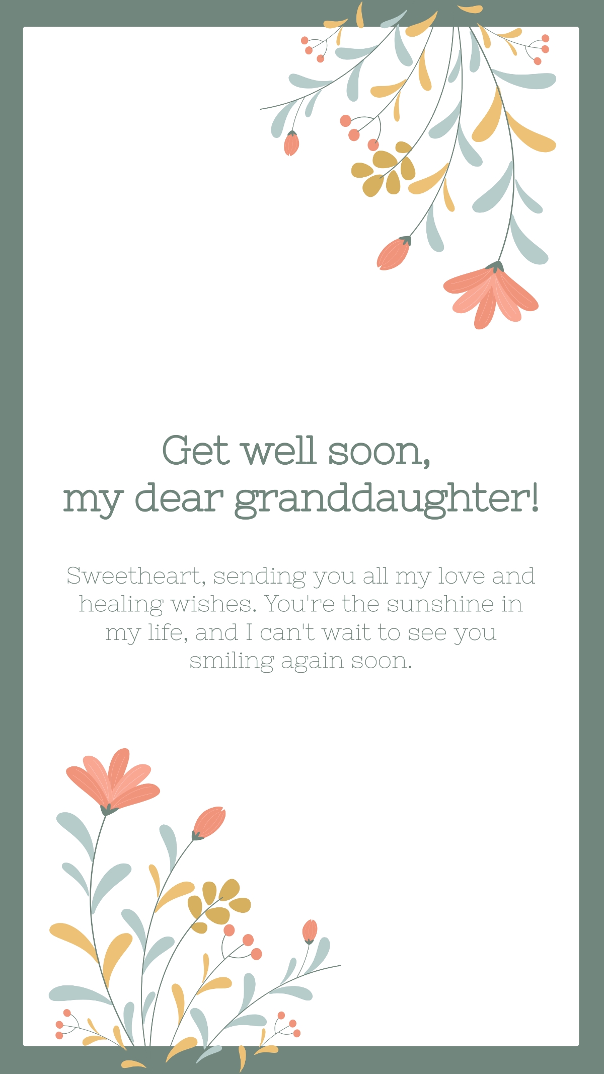 Free Get Well Soon Message For Granddaughter Template To Edit Online