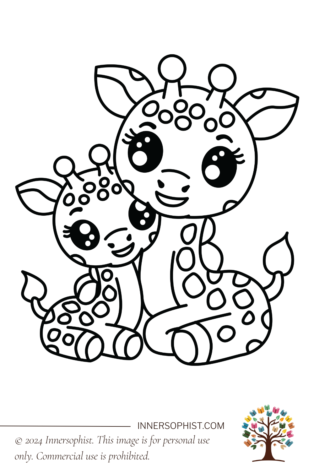 Free Giraffe Mom And Baby Coloring Page InnerSophist Free Giraffe Mom And Baby Coloring Page InnerSophist