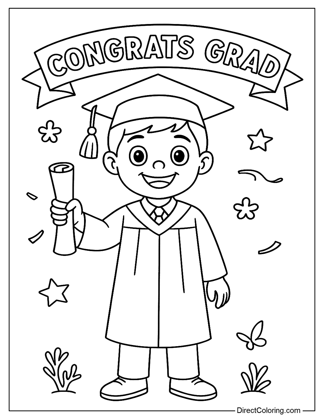 grad coloring pages