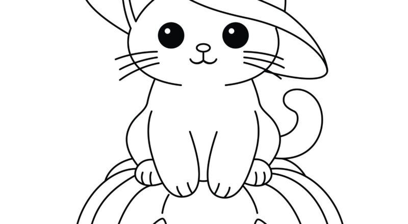 Free Halloween Cat Coloring Pages Happy Toddler Playtime