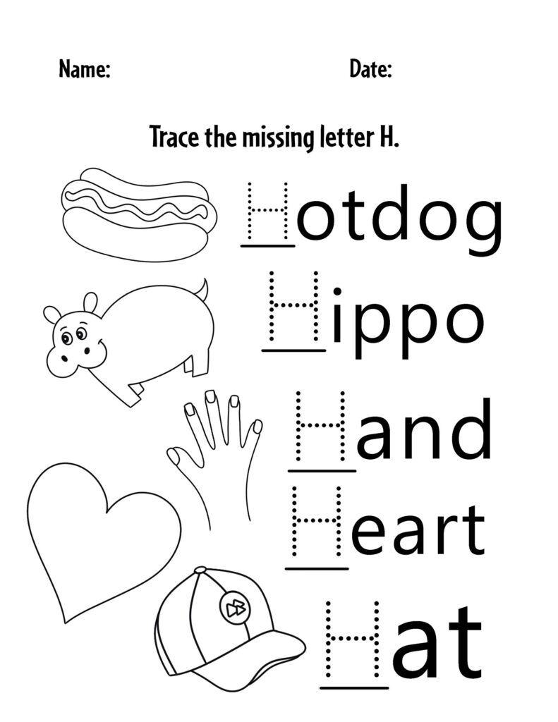 FREE Letter H Worksheets For Preschool The Hollydog Blog