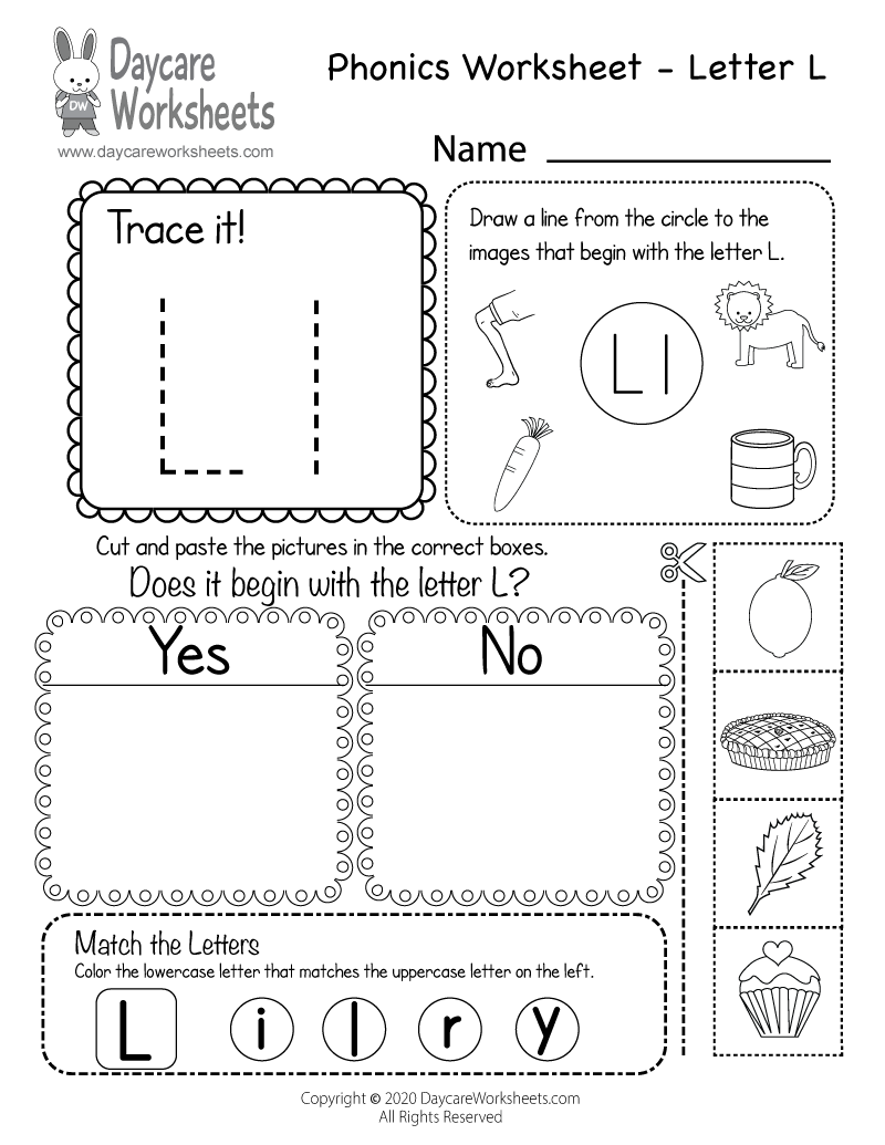 letter l worksheet