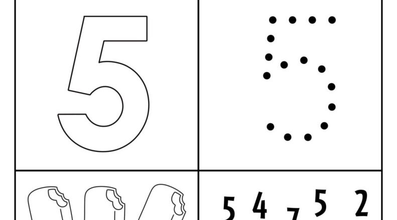 FREE Number 5 Worksheets For Preschool The Hollydog Blog