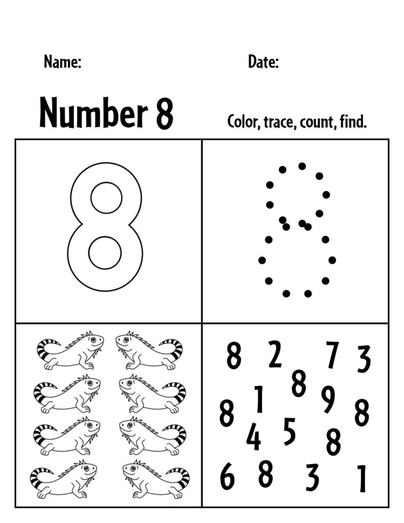 FREE Number 8 Worksheets For Preschool The Hollydog Blog