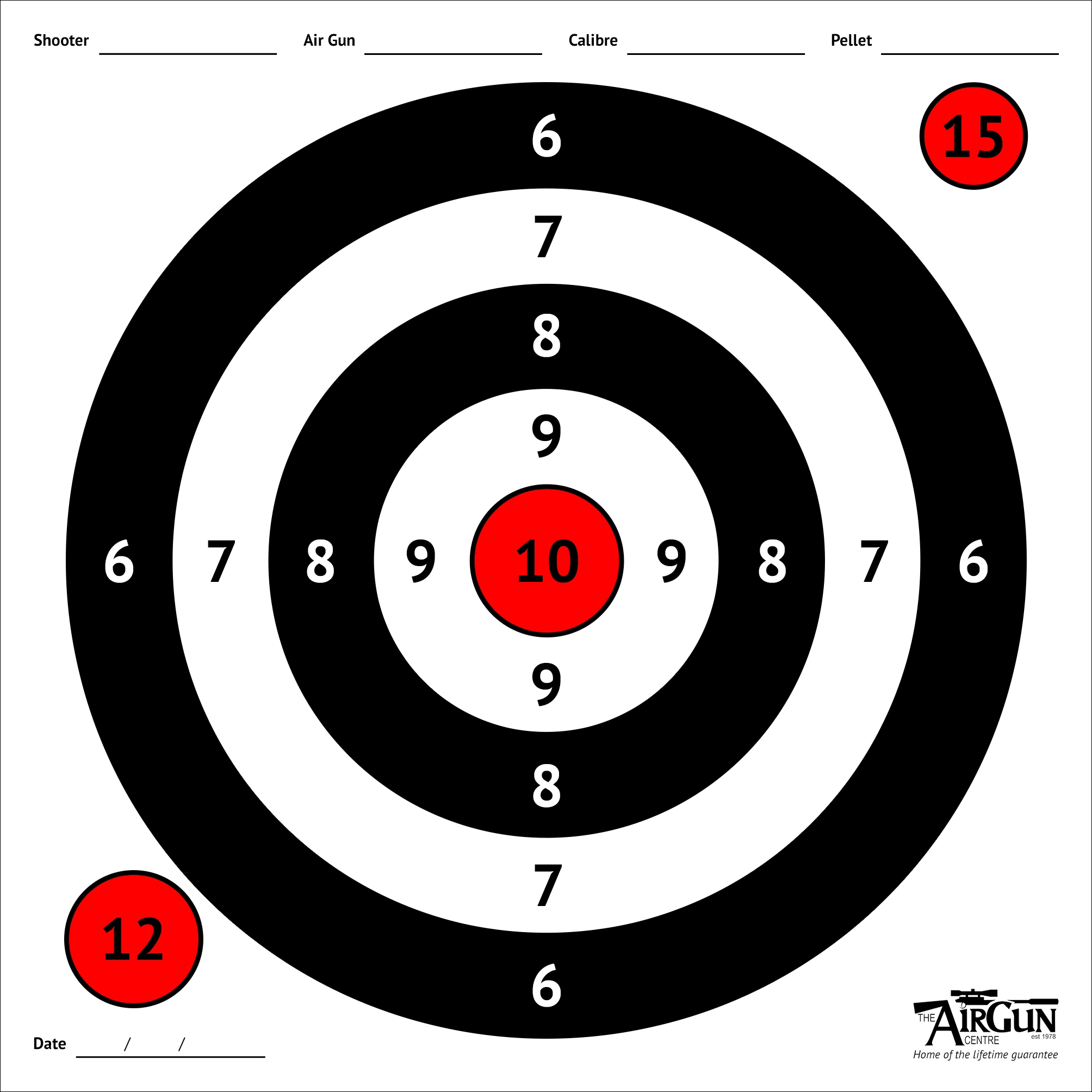 Free Printable Air Rifle Targets A4 17cm 14cm The Airgun Centre