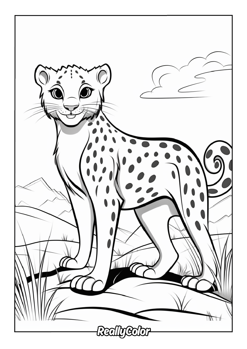 cheetah coloring page