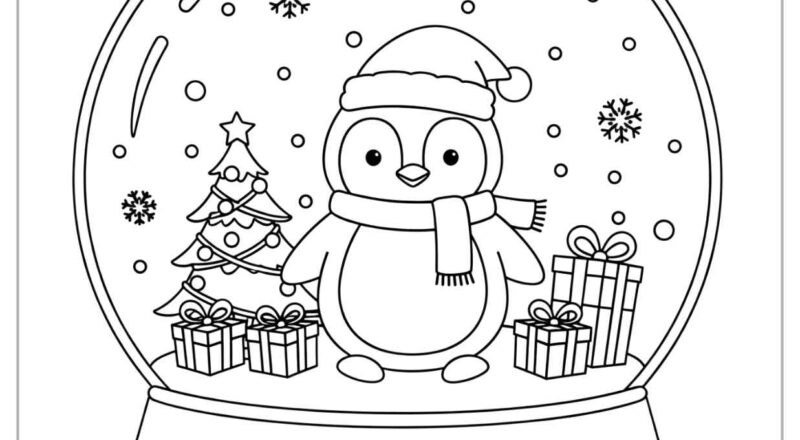 Free Printable Christmas Penguin Coloring Pages For Holiday Fun