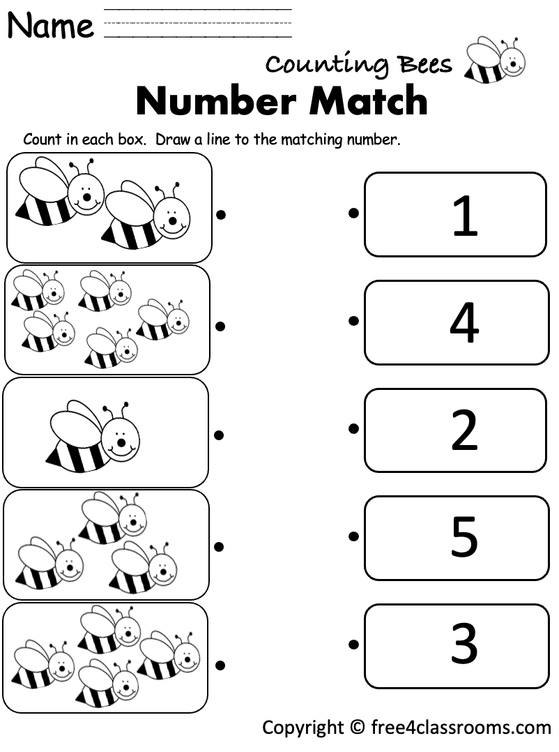 Free Printable Counting Numbers Worksheet Spring Math Kindergarten And Preschool Free Worksheets Free4Classrooms