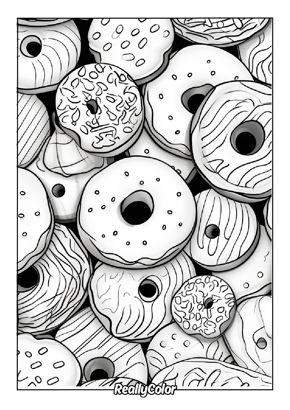 donut coloring page donut coloring page