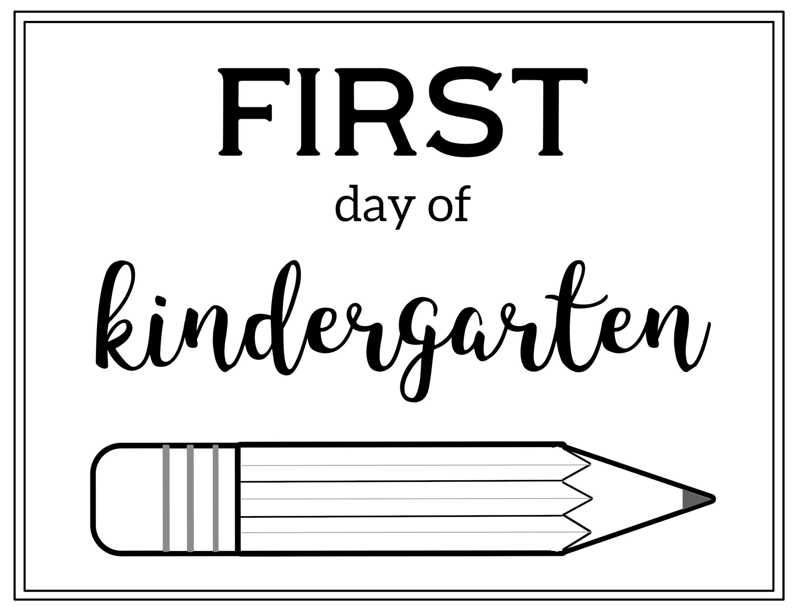 Free Printable First Day Of School Sign Pencil Paper Trail Design Free Printable First Day Of School Sign Pencil Paper Trail Design