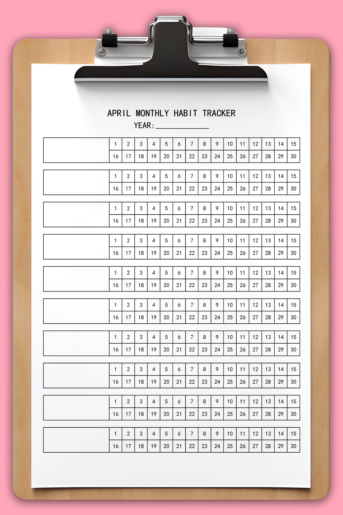 Free Printable Habit Tracker Set 30 31 28 29 Day