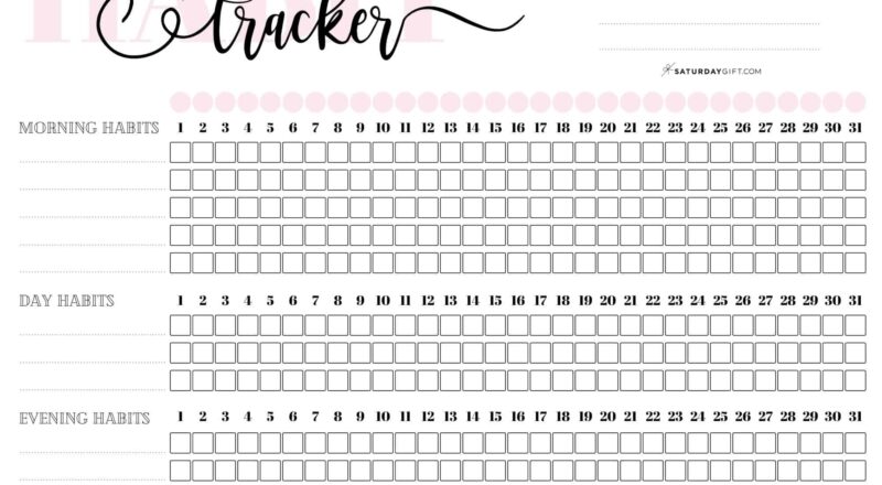 Free Printable Habit Trackers 55 Cute Simple Templates