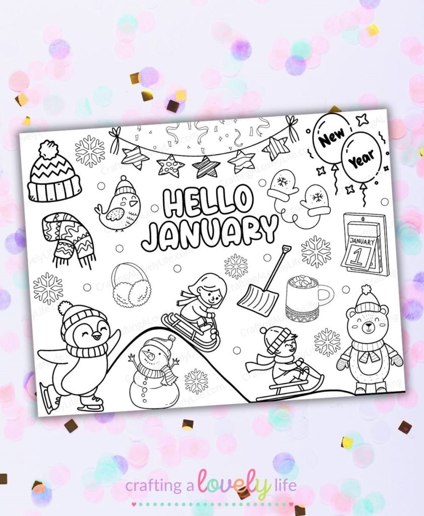 january coloring pages