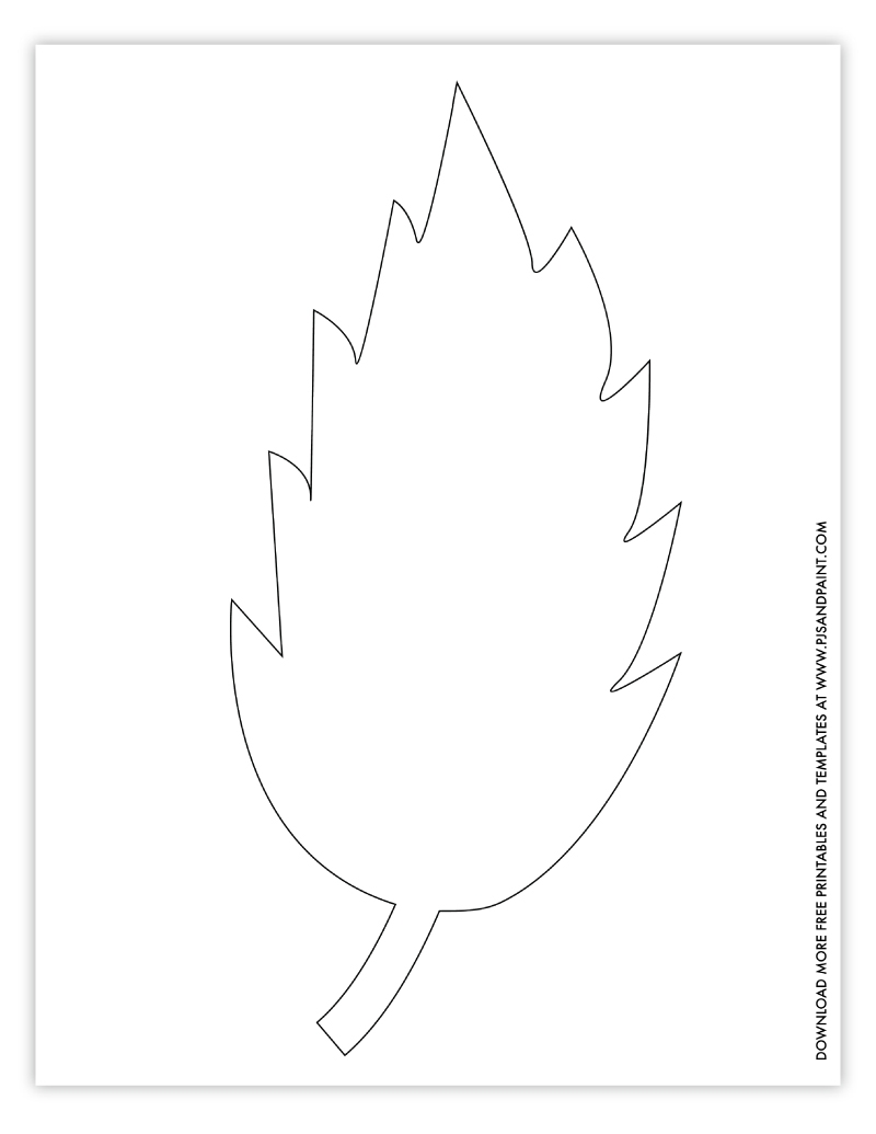 Free Printable Leaf Template 3 Versions 2 Sizes Each Pjs And Paint