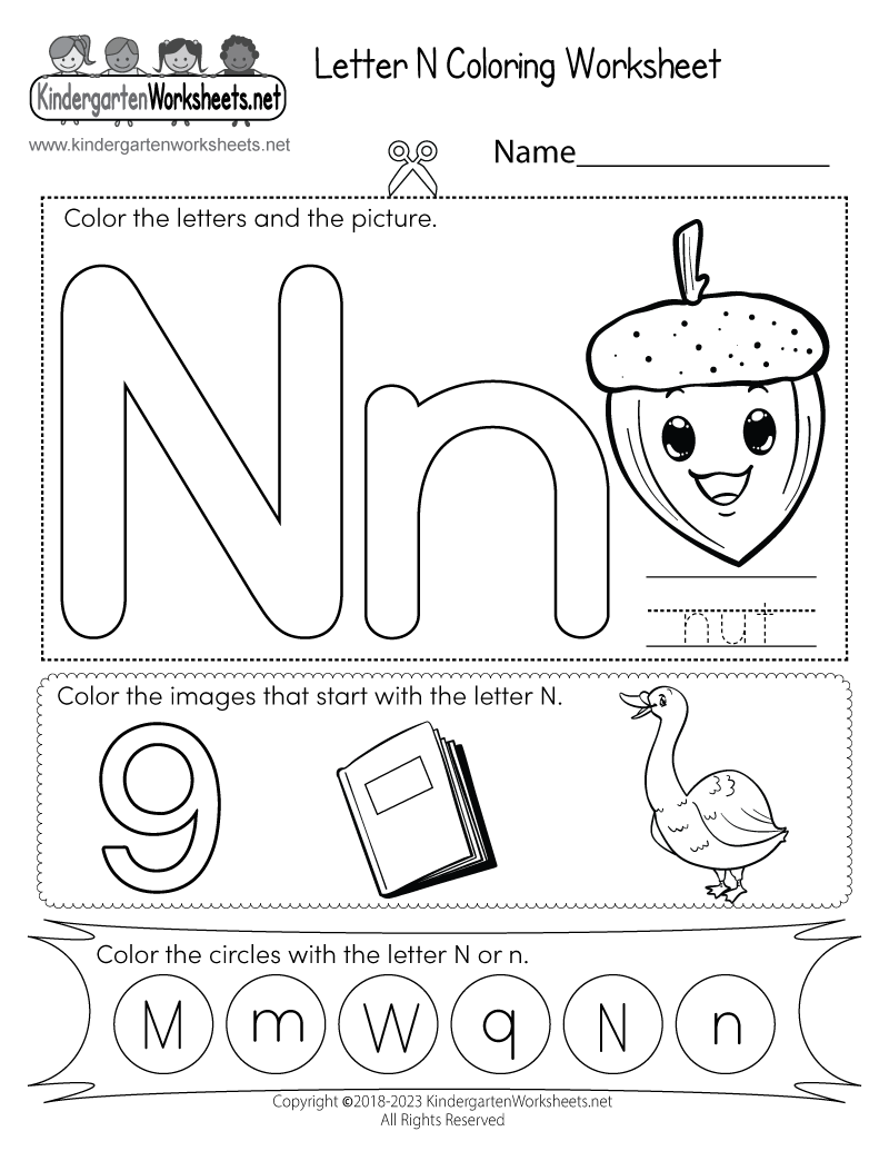 Free Printable Letter N Coloring Worksheet Free Printable Letter N Coloring Worksheet
